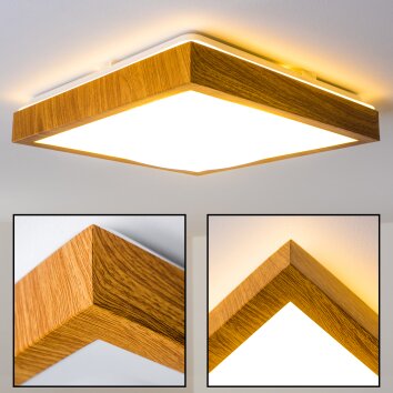Plafonnier Sora Wood LED Bois clair, 1 lumière