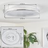 Plafonnier Morges LED Chrome, Blanc, 1 lumière