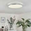 Plafonnier Morges LED Chrome, Blanc, 1 lumière