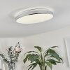 Plafonnier Morges LED Chrome, Blanc, 1 lumière