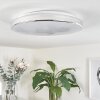 Plafonnier Morges LED Chrome, Blanc, 1 lumière