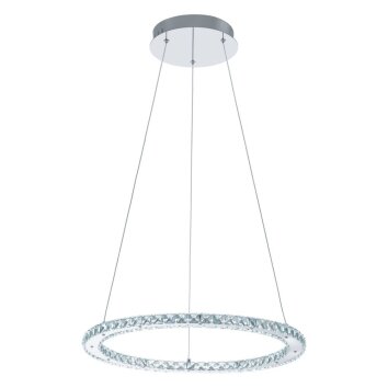 Suspension Eglo VARRAZO LED Chrome, Aspect cristal, 1 lumière