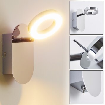 Spot mural Adel LED Chrome, 1 lumière