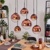 Gastor Suspension, Boule lumineuse, Suspension Clair, Cuivré, 6 lumières