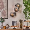 Gastor Boule lumineuse, Applique murale Chrome, Fumé, 3 lumières