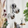 Gastor Boule lumineuse, Applique murale Chrome, Fumé, 3 lumières