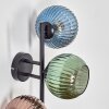 Koyoto Boule lumineuse, Applique murale Bleu, Vert, Cuivré, 3 lumières