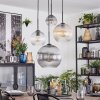 Koyoto Suspension, Boule lumineuse, Suspension grappe Ambre, Clair, Fumé, 4 lumières