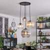 Koyoto Suspension, Boule lumineuse, Suspension grappe Ambre, Clair, Fumé, 4 lumières