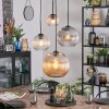 Koyoto Suspension, Boule lumineuse, Suspension grappe Ambre, Clair, Fumé, 4 lumières