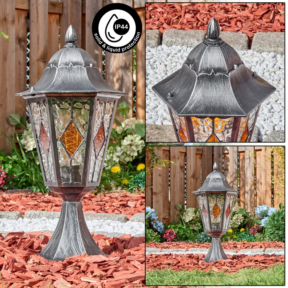 Lignac Borne lumineuse, Eclairage de chemin Noir, Argenté, 1 lumière main product photo