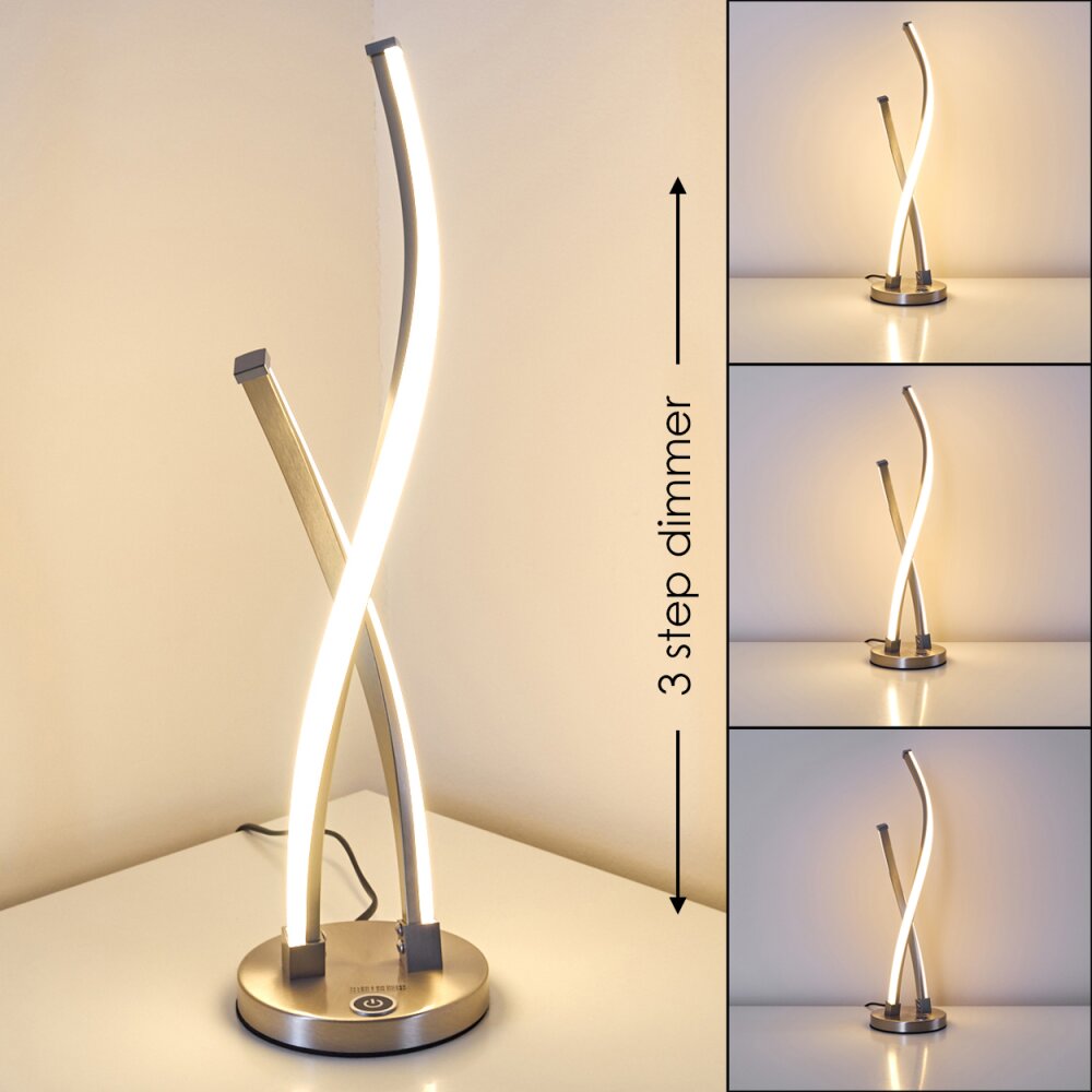 Lampe à poser Tervo LED Nickel mat, 2 lumières main product photo