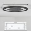 Gelan Plafonnier, Panel, Applique murale LED Noir, Blanc, 1 lumière