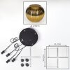Koyoto Suspension, Boule lumineuse, Suspension grappe Or, 4 lumières