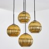 Koyoto Suspension, Boule lumineuse, Suspension grappe Or, 4 lumières