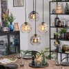 Ripoll Suspension, Boule lumineuse, Suspension grappe Ambre, Clair, Fumé, 4 lumières