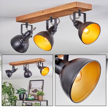 Hagan Plafonnier, Spot de plafond Écru, Noir, 3 lumières
