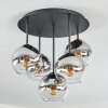 Koyoto Plafonnier, Boule lumineuse 45 cm Chrome, Clair, Fumé, 5 lumières