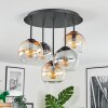 Koyoto Plafonnier, Boule lumineuse 45 cm Ambre, Clair, Fumé, 5 lumières