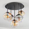 Koyoto Plafonnier, Boule lumineuse 45 cm Ambre, Clair, Fumé, 5 lumières