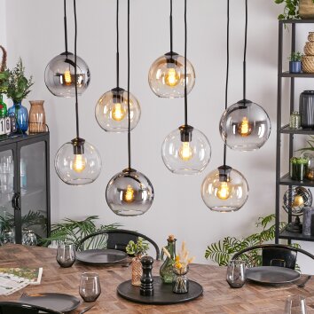 Koyoto Suspension, Boule lumineuse, Suspension Ambre, Clair, Fumé, 8 lumières Koyoto Suspension, Boule lumineuse, Suspension Ambre, Clair, Fumé, 8 lumières