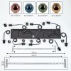 Ripoll Suspension, Boule lumineuse, Suspension Bleu, Or, Vert, Cuivré, 8 lumières