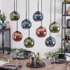 Koyoto Suspension, Boule lumineuse, Suspension Bleu, Vert, Cuivré, 8 lumières