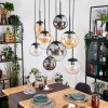 Gastor Suspension, Boule lumineuse, Suspension Ambre, Clair, Fumé, 8 lumières