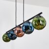Gastor Suspension, Boule lumineuse, Suspension Bleu, Vert, Cuivré, 5 lumières