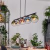 Gastor Suspension, Boule lumineuse, Suspension Bleu, Chrome, Vert, Clair, Cuivré, Fumé, 5 lumières