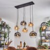 Ripoll Suspension, Boule lumineuse, Suspension Ambre, Clair, Fumé, 6 lumières