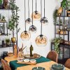 Ripoll Suspension, Boule lumineuse, Suspension Ambre, Clair, Fumé, 6 lumières