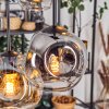 Ripoll Suspension, Boule lumineuse, Suspension Ambre, Clair, Fumé, 6 lumières