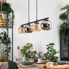 Koyoto Suspension, Boule lumineuse, Suspension Ambre, Chrome, Fumé, 4 lumières