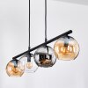 Koyoto Suspension, Boule lumineuse, Suspension Ambre, Chrome, Clair, Fumé, 4 lumières