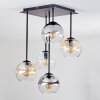 Koyoto Plafonnier, Boule lumineuse Ambre, Clair, Fumé, 5 lumières