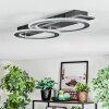 Lidor Plafonnier LED Noir, Argenté, 1 lumière