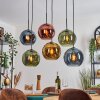 Koyoto Suspension, Boule lumineuse, Suspension Bleu, Or, Vert, Cuivré, 6 lumières