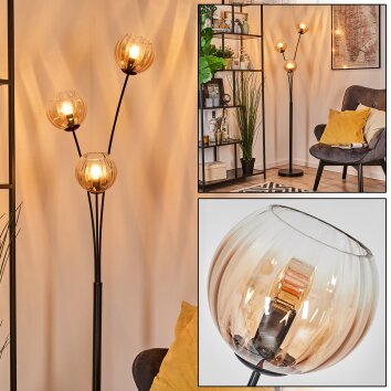 Koyoto Boule lumineuse, Lampadaire Ambre, Clair, 3 lumières
