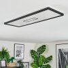 Simonstorp Plafonnier, Panel LED Noir, Blanc, 1 lumière