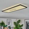 Simonstorp Plafonnier, Panel LED Noir, Blanc, 1 lumière