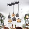 Ripoll Suspension, Boule lumineuse, Suspension Ambre, Fumé, 6 lumières