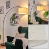 Bassagoda Lampadaire, Lampadaires arc Noir, 1 lumière, Abat-jour en tissu
