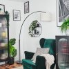 Bassagoda Lampadaire, Lampadaires arc Noir, 1 lumière, Abat-jour en tissu
