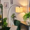 Bassagoda Lampadaire, Lampadaires arc Noir, 1 lumière, Abat-jour en tissu