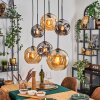 Ripoll Suspension, Boule lumineuse, Suspension Ambre, Fumé, 6 lumières