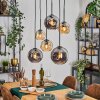 Ripoll Suspension, Boule lumineuse, Suspension Ambre, Fumé, 6 lumières
