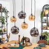 Ripoll Suspension, Boule lumineuse, Suspension Ambre, Fumé, 6 lumières