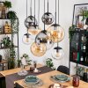 Gastor Suspension, Boule lumineuse, Suspension Ambre, Clair, Fumé, 8 lumières