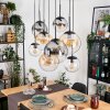 Gastor Suspension, Boule lumineuse, Suspension Ambre, Clair, Fumé, 8 lumières